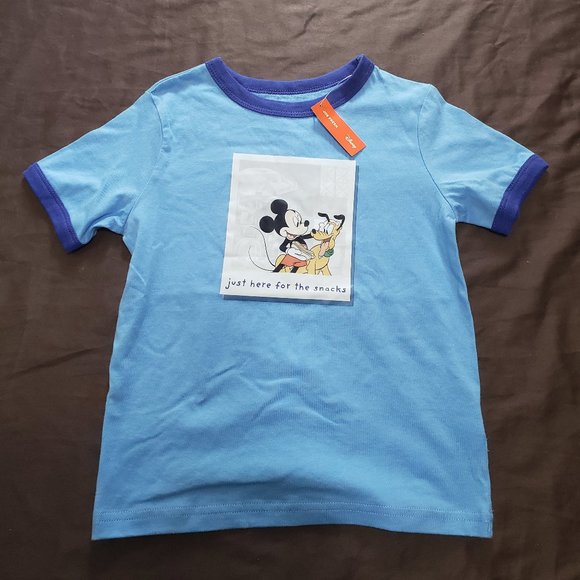 Disney Mickey Mouse T-Shirt Pluto Blue "Just Here For The Snacks" NWT 3T Size - Picture 1 of 6